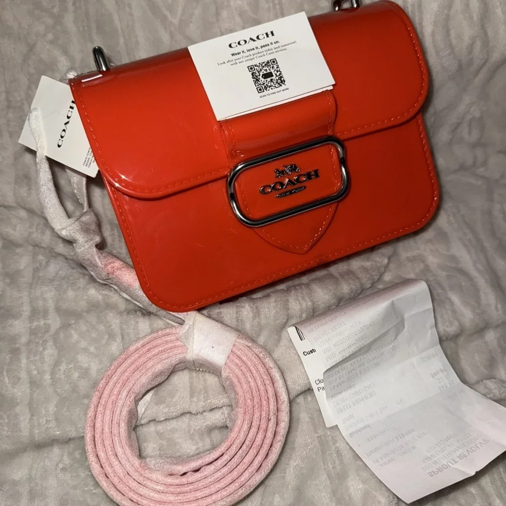 COACH Jelly Morgan Square Crossbody Bag (CR287/Miami Red/Brand New with Tags) - Picture 7 of 7